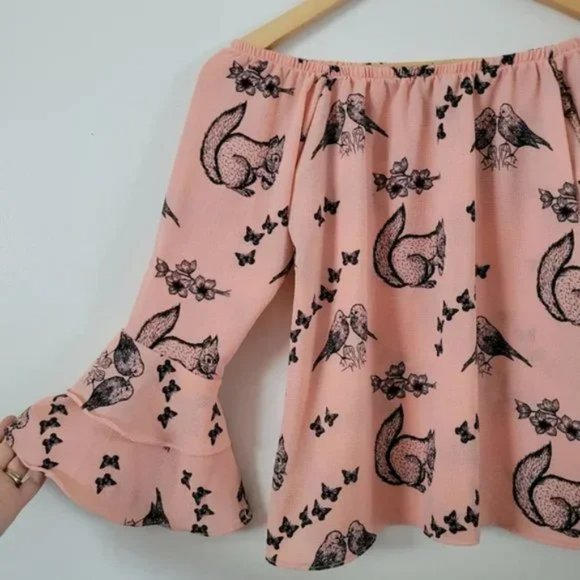 CLOSING SALE Flutter sleeve Woodland Blouse - Picture 2 of 4